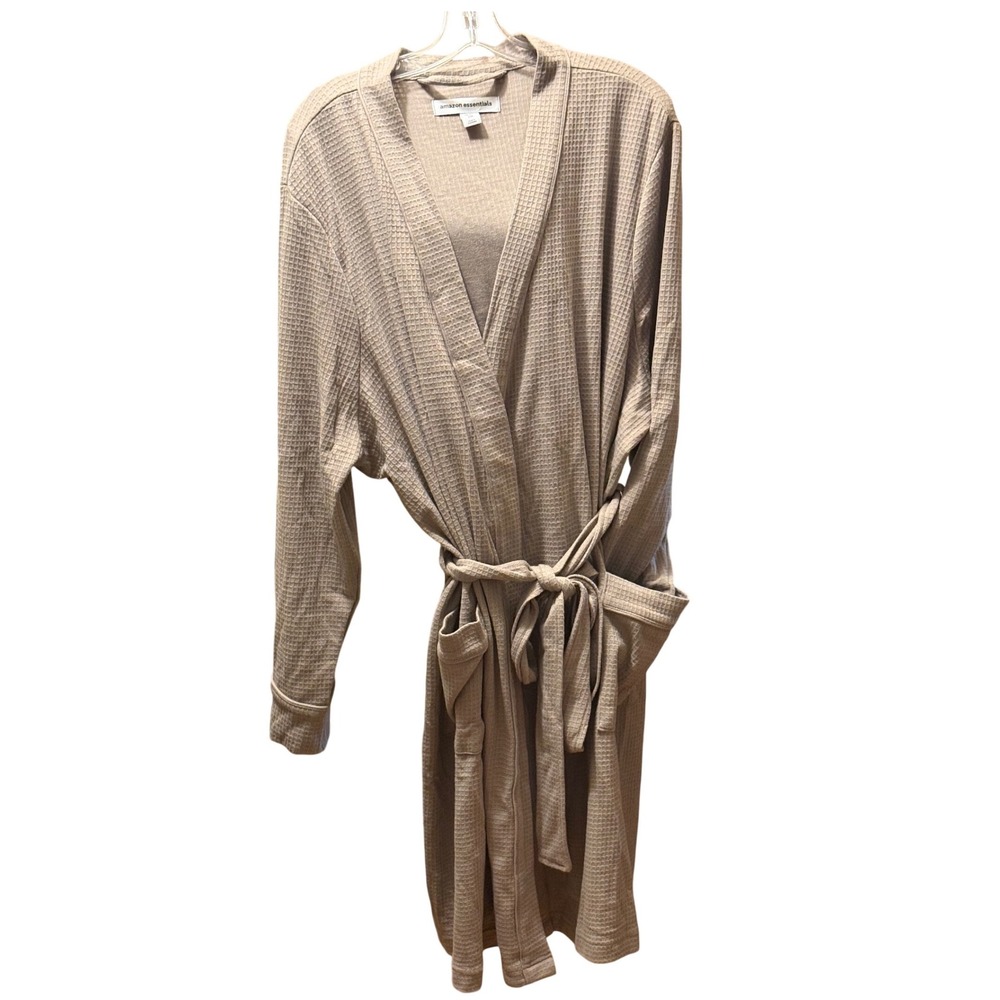 Amazon Essentials Mens XXL Smokey Grey Waffle Knit Robe New with Tags